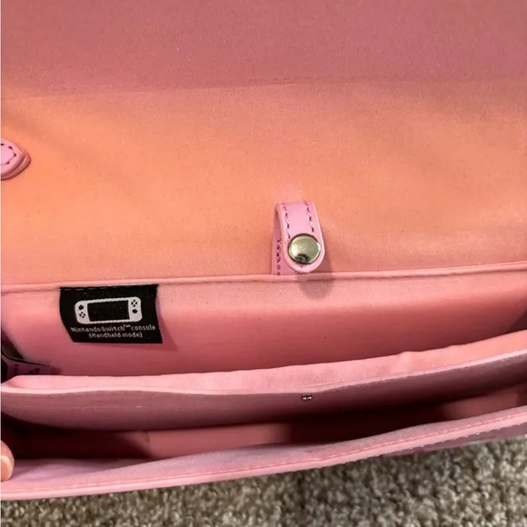 Nintendo Switch Pink Animal Crossing Pattern Crossbody Bag - Picture 2 of 3